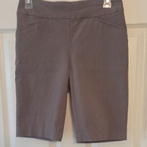 Chico's Taupe Brown Gray Perfect Stretch Women's Bermuda Shorts Size 00